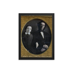 Sixth Plate Daguerreotype of Polly and Nathan Kilburn framed print on a plain backdrop in size 12"x16".