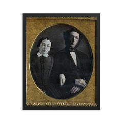 Sixth Plate Daguerreotype of Polly and Nathan Kilburn framed print on a plain backdrop in size 16"x20".