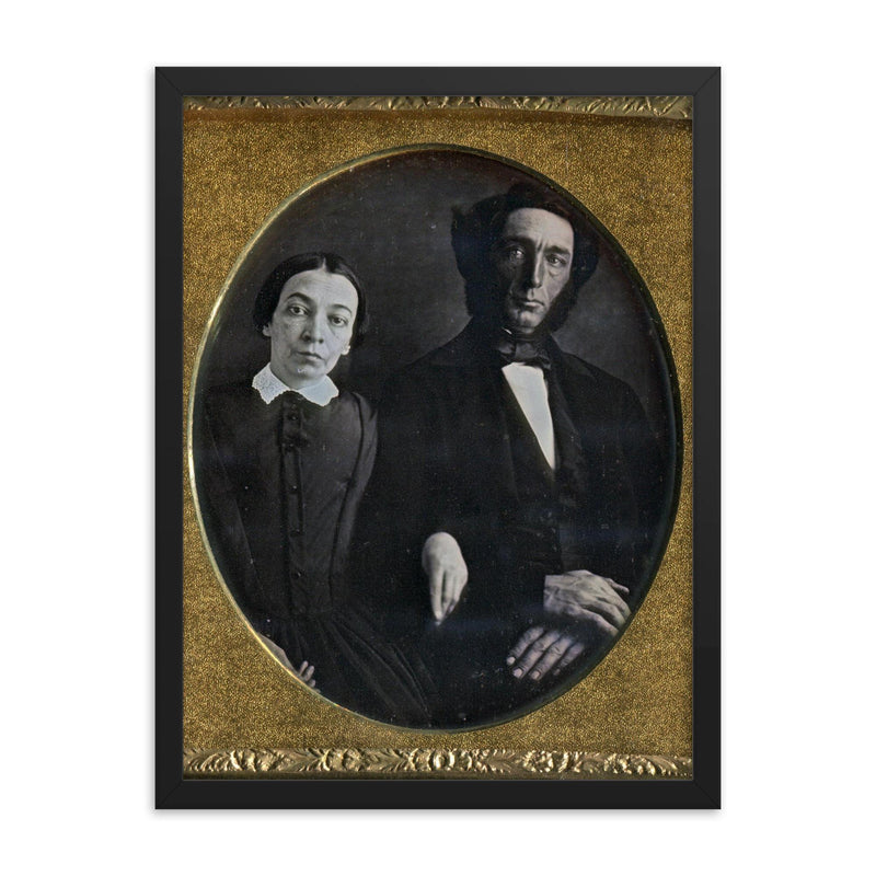 Sixth Plate Daguerreotype of Polly and Nathan Kilburn framed print on a plain backdrop in size 18