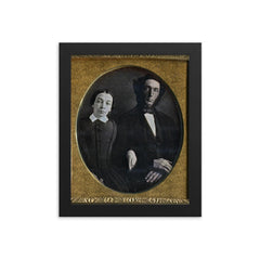 Sixth Plate Daguerreotype of Polly and Nathan Kilburn framed print on a plain backdrop in size 8"x10".