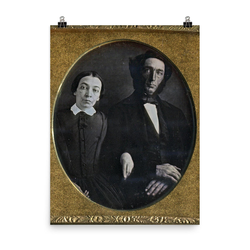 Sixth Plate Daguerreotype of Polly and Nathan Kilburn poster on a plain backdrop in size 8