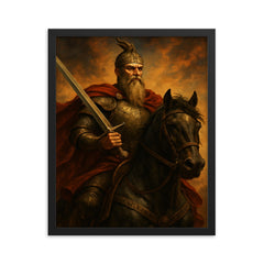Skanderbeg framed print on a plain backdrop in size 16"x20".
