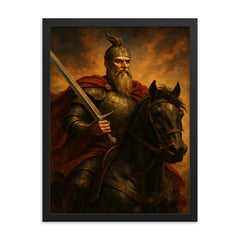 Skanderbeg framed print on a plain backdrop in size 18"x24".