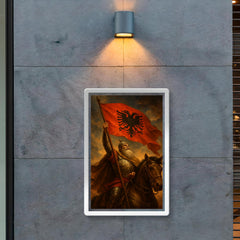 Skanderbeg raising the double headed eagle standard poster 2