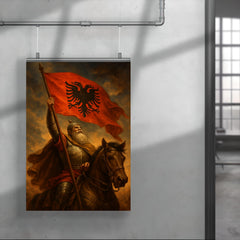 Skanderbeg raising the double headed eagle standard poster 4