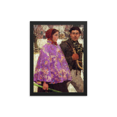 Skaters by Gari Melchers framed print on a plain backdrop in size 12"x16".