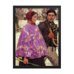 Skaters by Gari Melchers framed print on a plain backdrop in size 18"x24".