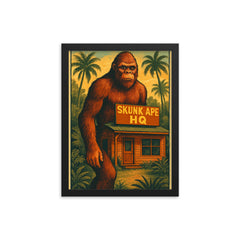 Skunk Ape HQ Ochopee Florida USA framed print on a plain backdrop in size 12"x16".