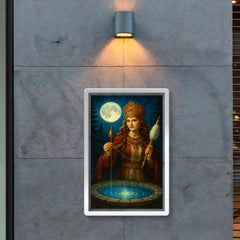 Slavic goddess Mokosh with spindle and moonwell poster 2
