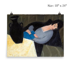 Sleeping Lady With Black Vase by Robert Bereny - Lost Painting poster 5