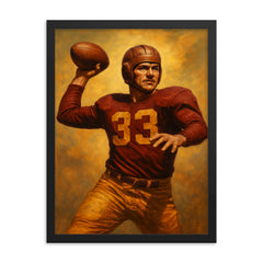 Slingin' Sammy Baugh framed print on a plain backdrop in size 18"x24".