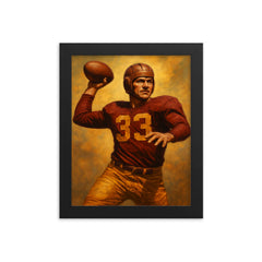 Slingin' Sammy Baugh framed print on a plain backdrop in size 8"x10".