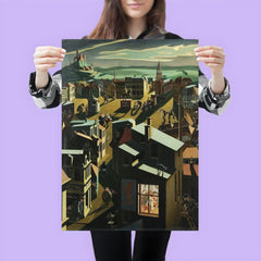 Small German Town at Night by Georg Scholz, 1923 poster 3