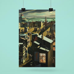 Small German Town at Night by Georg Scholz, 1923 poster 6