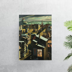 Small German Town at Night by Georg Scholz, 1923 poster 7