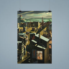 Small German Town at Night by Georg Scholz, 1923 poster 9