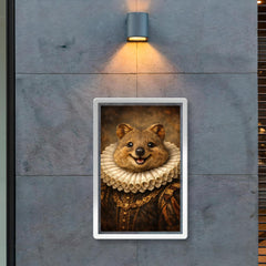 Smiling quokka in Elizabethan ruff portrait poster 2