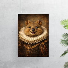 Smiling quokka in Elizabethan ruff portrait poster 7