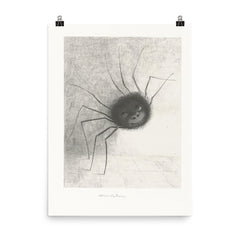 Smiling Spider by Odilon Redon, 1887 poster on a plain backdrop in size 8"x10".