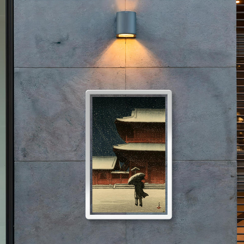 Snow at Zojo-ji Temple by Kawase Hasui poster 2