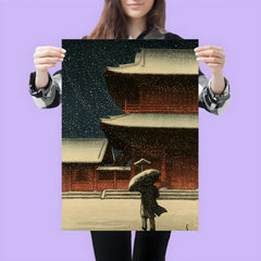 Snow at Zojo-ji Temple by Kawase Hasui poster 3