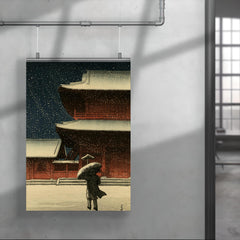Snow at Zojo-ji Temple by Kawase Hasui poster 4