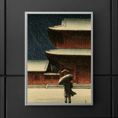 Snow at Zojo-ji Temple by Kawase Hasui poster 5