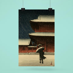 Snow at Zojo-ji Temple by Kawase Hasui poster 6