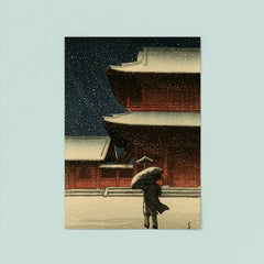 Snow at Zojo-ji Temple by Kawase Hasui poster 8