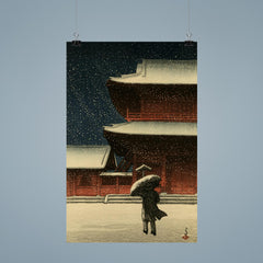 Snow at Zojo-ji Temple by Kawase Hasui poster 9