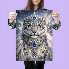 Snow leopard empress with jeweled collar poster 3