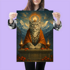 Snow leopard oracle on Himalayan altar poster 3