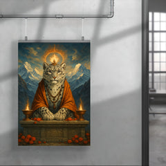 Snow leopard oracle on Himalayan altar poster 4
