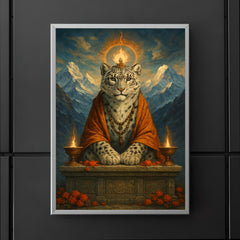 Snow leopard oracle on Himalayan altar poster 5