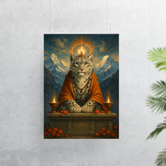 Snow leopard oracle on Himalayan altar poster 7
