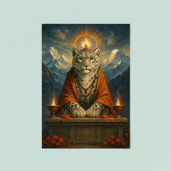 Snow leopard oracle on Himalayan altar poster 8