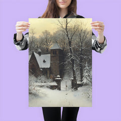 Snowy Churchyard by Sophus Jacobsen poster 3