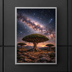 Socotra dragon blood trees under Milky Way poster 5