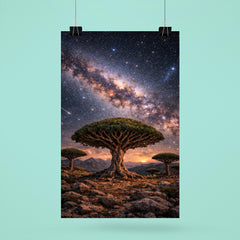 Socotra dragon blood trees under Milky Way poster 6