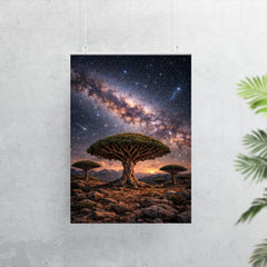 Socotra dragon blood trees under Milky Way poster 7