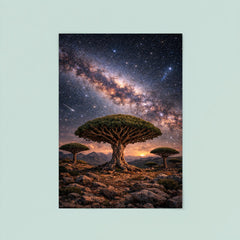 Socotra dragon blood trees under Milky Way poster 8