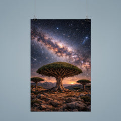 Socotra dragon blood trees under Milky Way poster 9