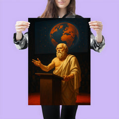 Socrates delivering a TED style lecture poster 3