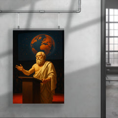 Socrates delivering a TED style lecture poster 4
