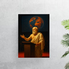 Socrates delivering a TED style lecture poster 7