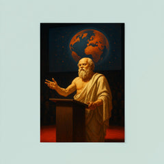 Socrates delivering a TED style lecture poster 8