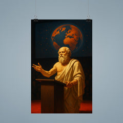 Socrates delivering a TED style lecture poster 9