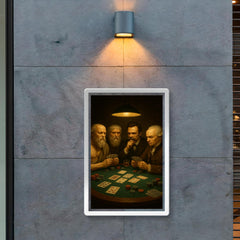 Socrates Plato Nietzsche and Kant playing a tense game of poker poster 2