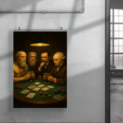 Socrates Plato Nietzsche and Kant playing a tense game of poker poster 4