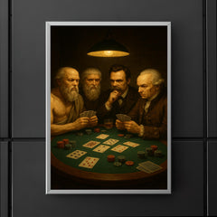 Socrates Plato Nietzsche and Kant playing a tense game of poker poster 5